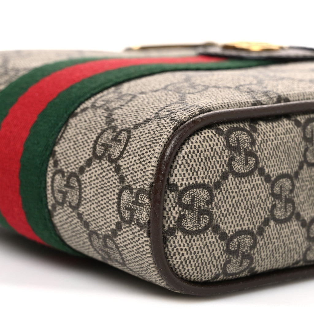 GG Supreme Monogram Web Mini Ophidia Messenger Brown
