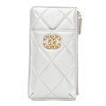 Lambskin Quilted Chanel 19 Phone and Card Holder Silver