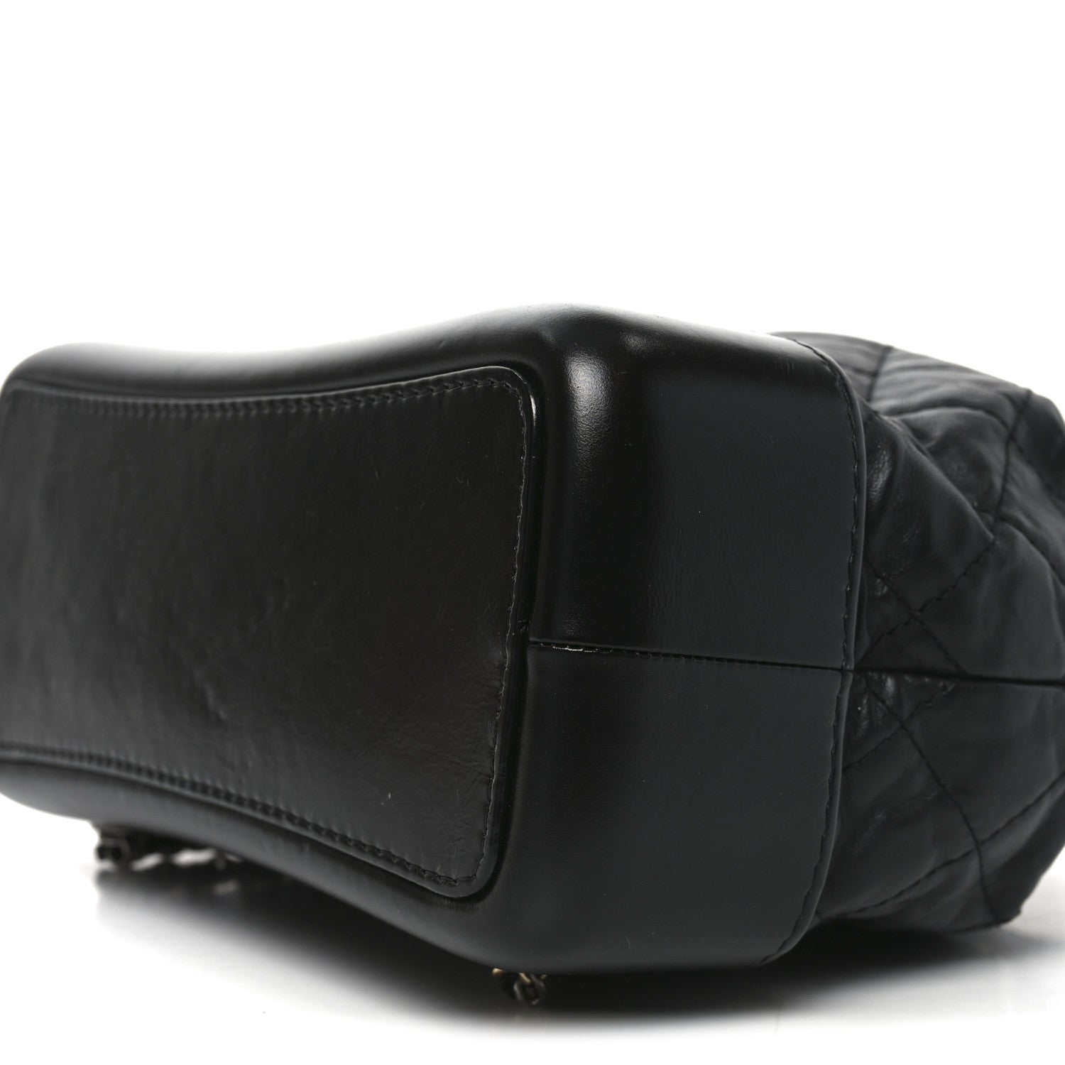 Aged Calfskin Quilted Small Gabrielle Backpack Black