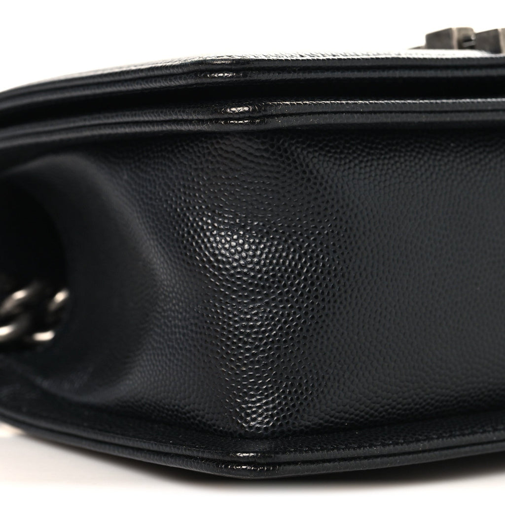 Caviar Quilted Small Boy Flap Black