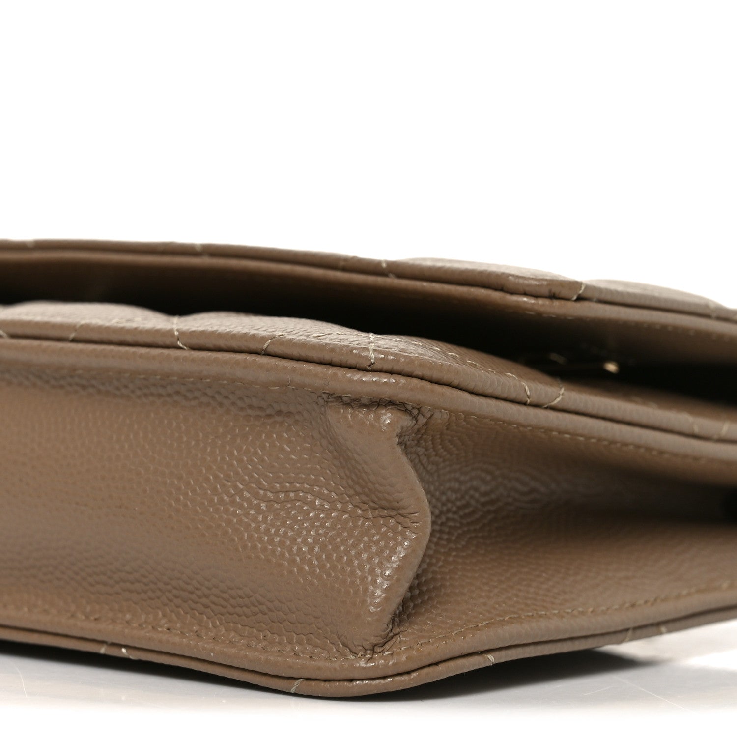 Caviar Quilted Wallet on Chain WOC Beige