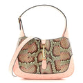 Snakeskin Ostrich Calfskin Small Jackie 1961 Hobo Pink Multicolor