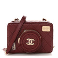 Lambskin Quilted Coco Click Bag Burgundy
