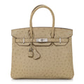 Ostrich Birkin 30 Parchemin