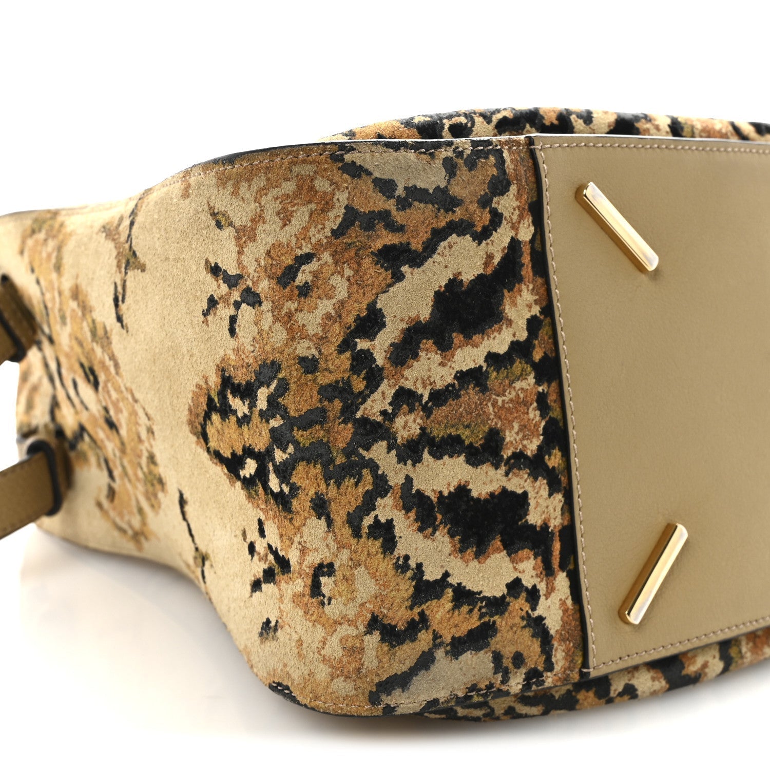 Suede Tapestry Small Hammock Shoulder Bag Multicolor