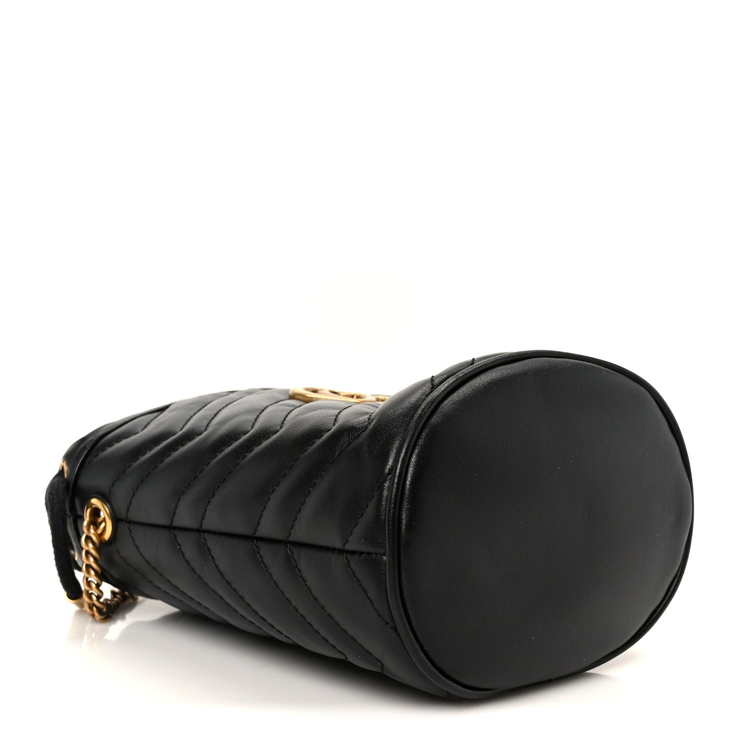 Calfskin Matelasse Mini GG Marmont 2.0 Bucket Bag Black