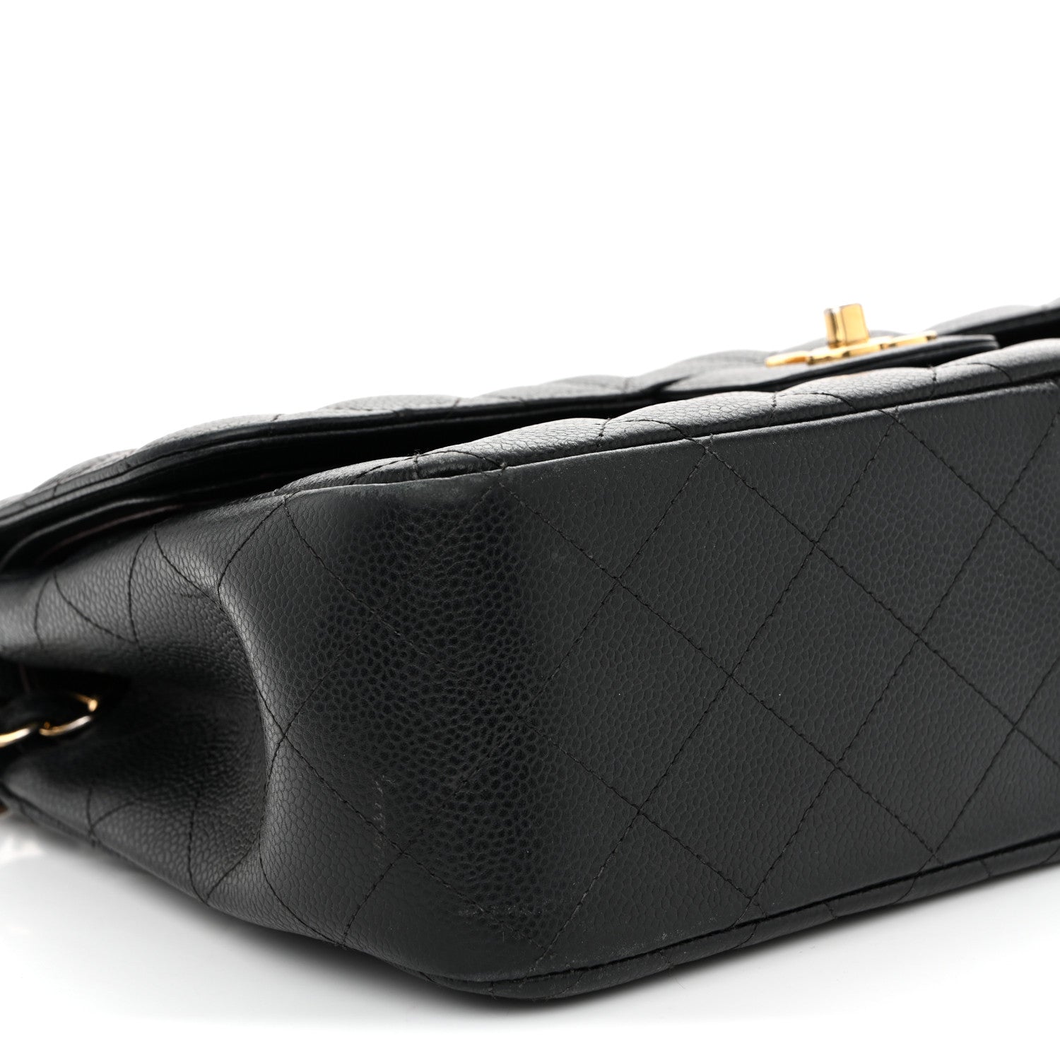 Caviar Quilted Jumbo Double Flap Black