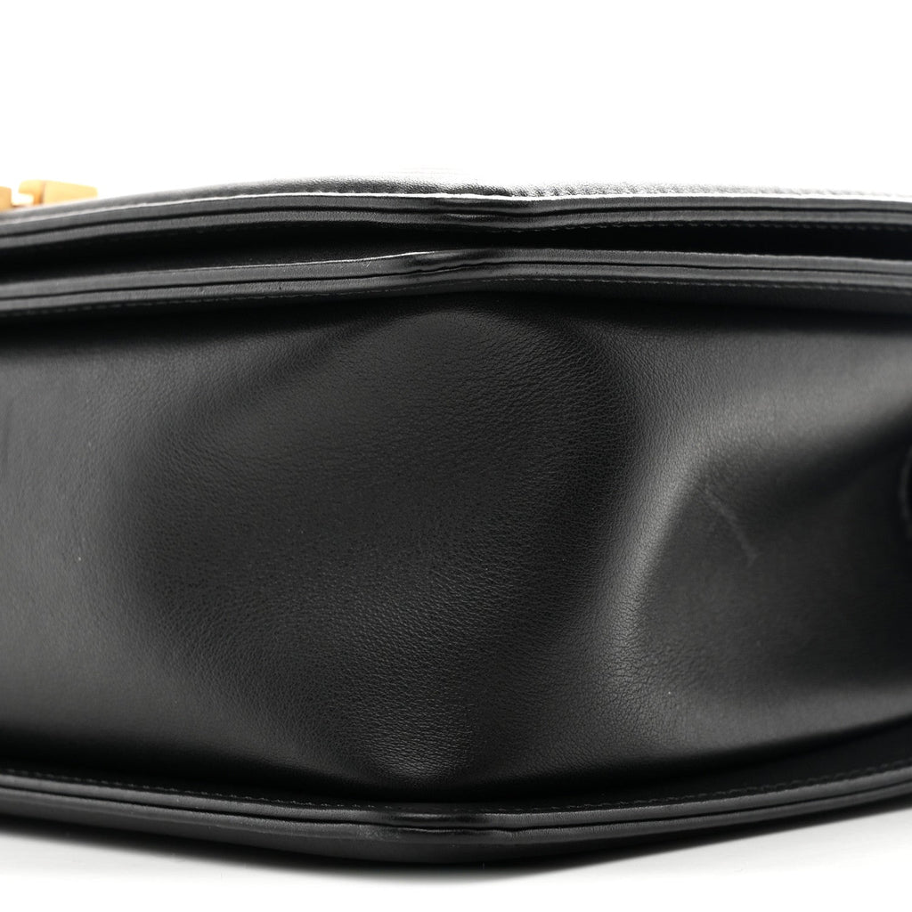 Lambskin Quilted Medium Boy Flap Black