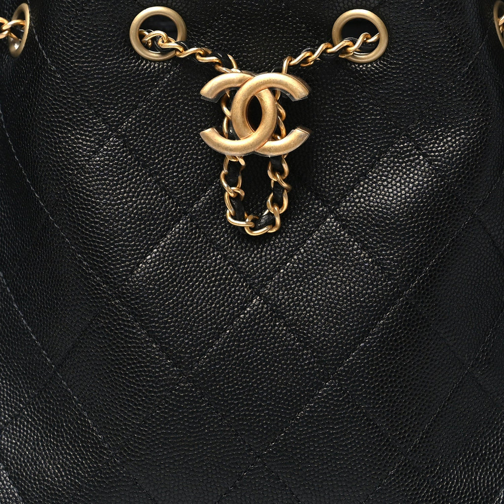 Caviar Quilted Small Chanel 25 Handbag Black