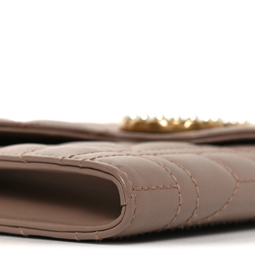 Calfskin Matelasse Mini Pearly GG Marmont Chain Wallet Porcelain Rose