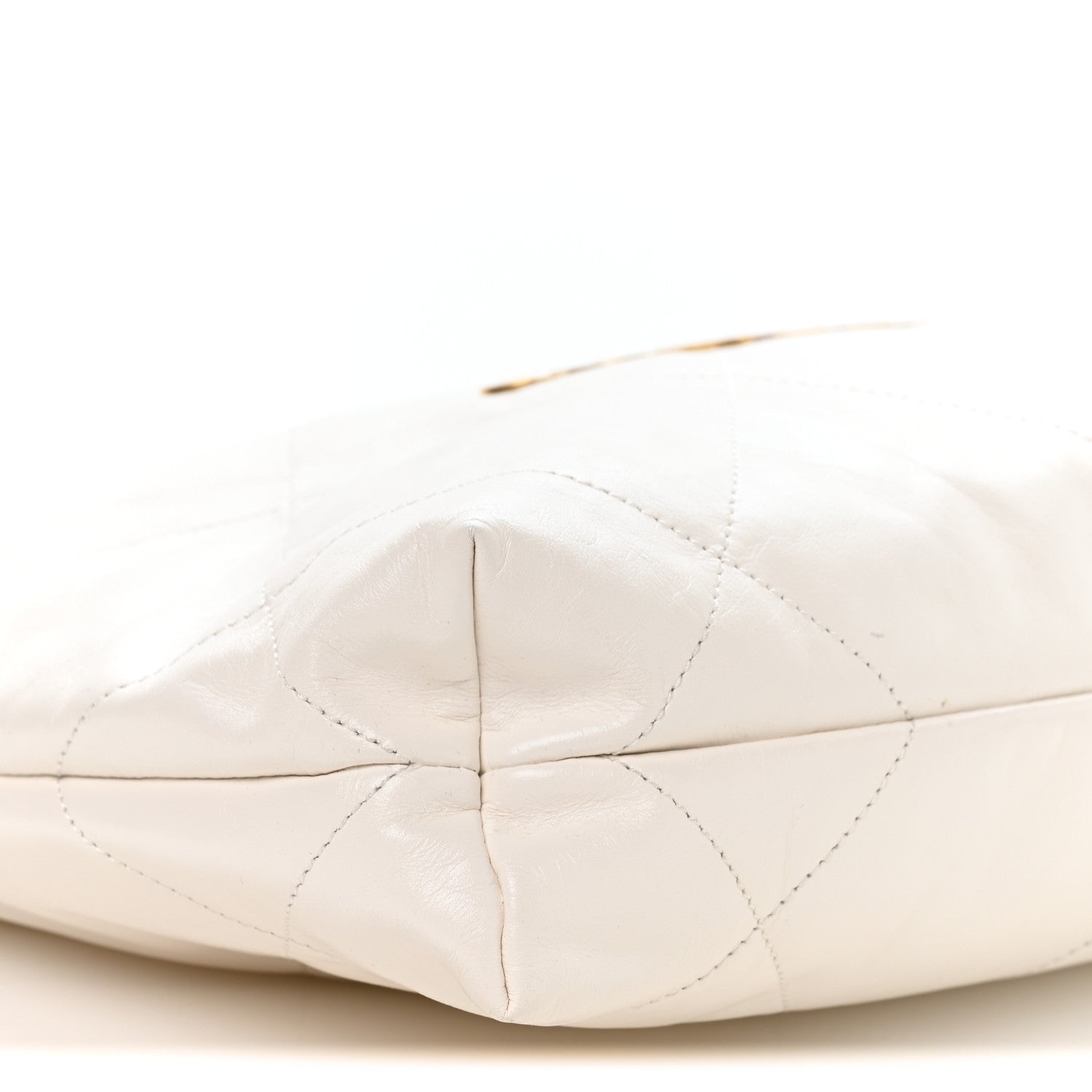 Shiny Calfskin Quilted Small Chanel 22 White