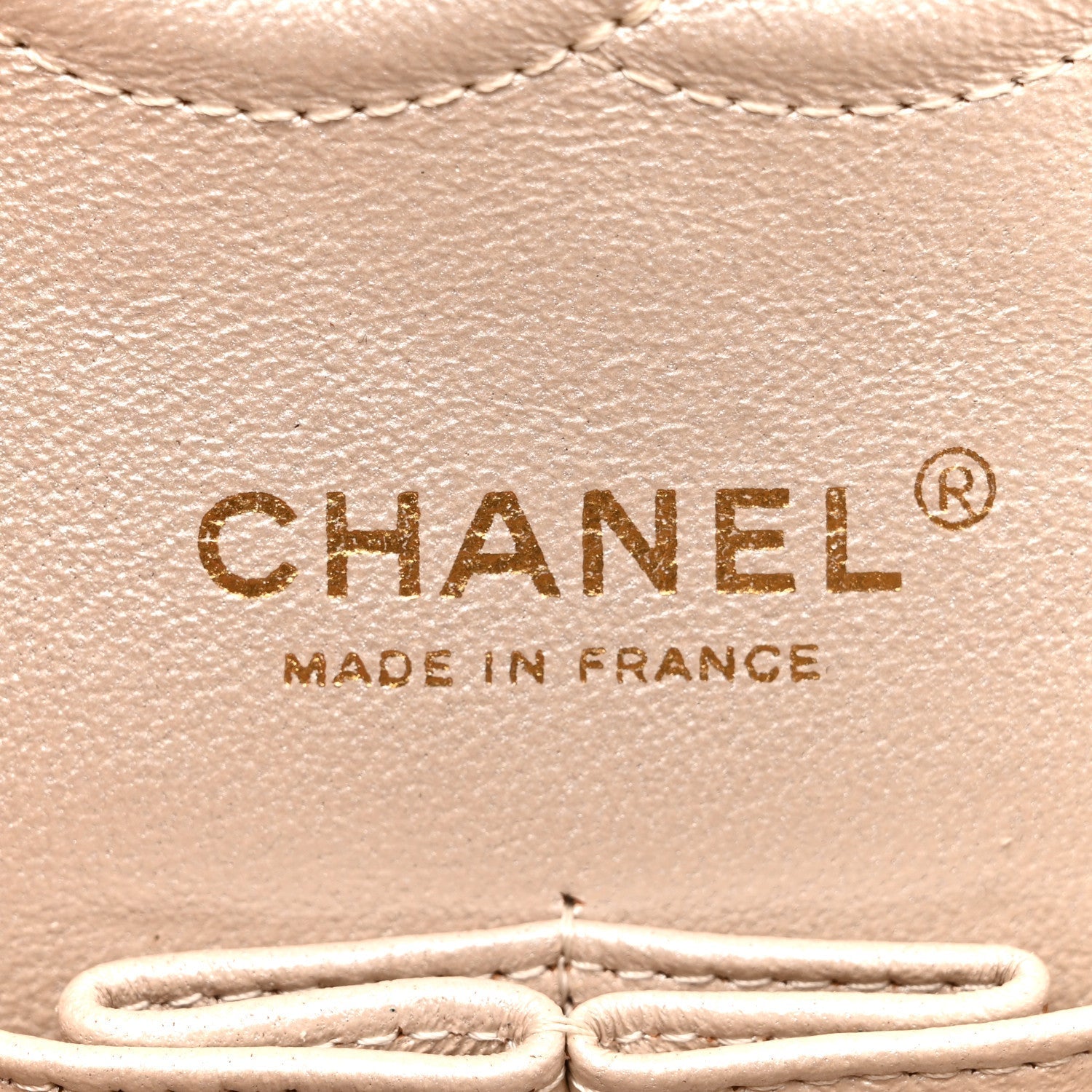 Pearly Caviar Quilted Medium Double Flap Light Beige
