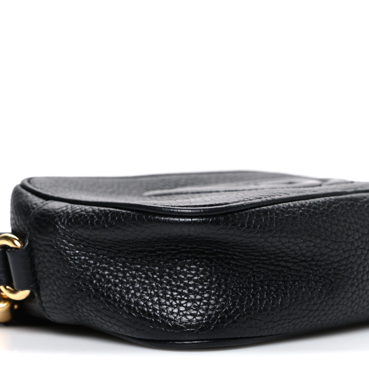 Pebbled Calfskin Small Soho Disco Bag Black