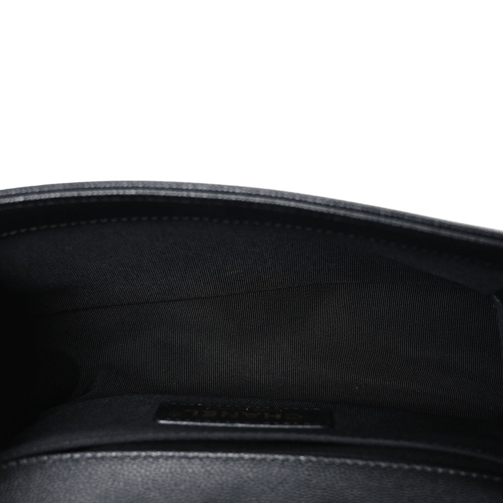 Caviar Quilted Small Boy Flap Black