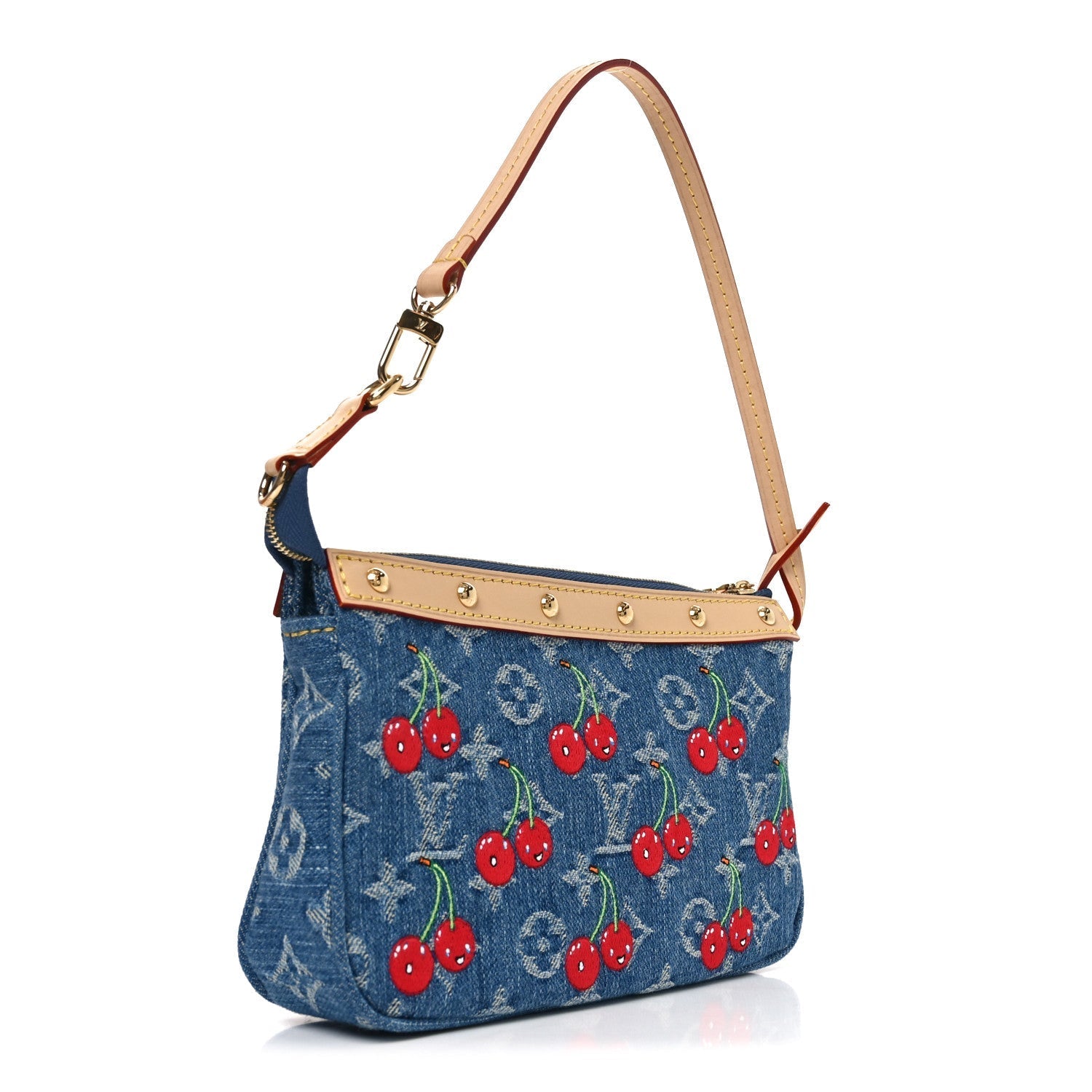 LV X TM Monogram Denim Cerises Pochette Accessories Blue