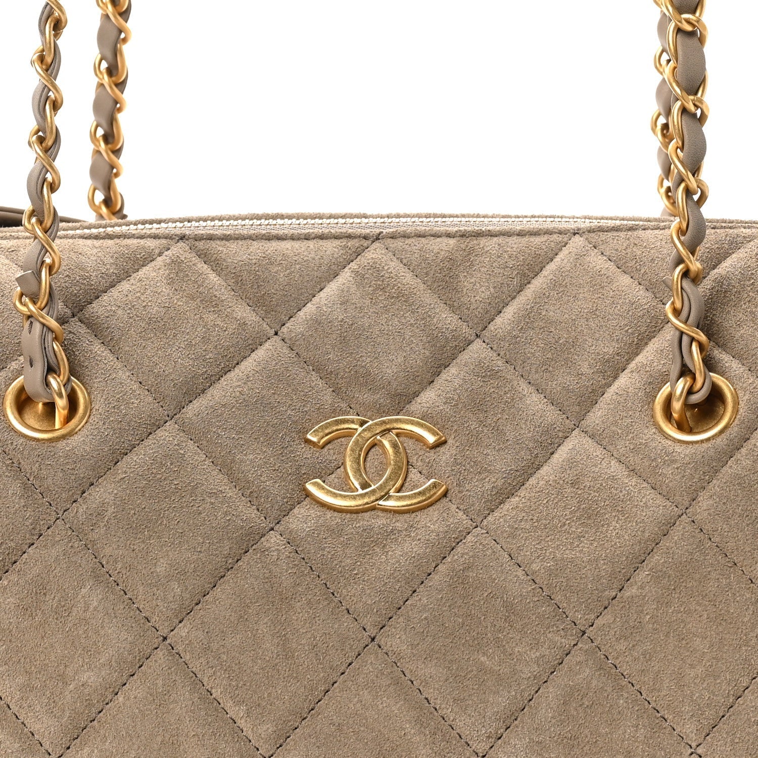 Suede Quilted Chanel 25 Bowling Bag Dark Grey