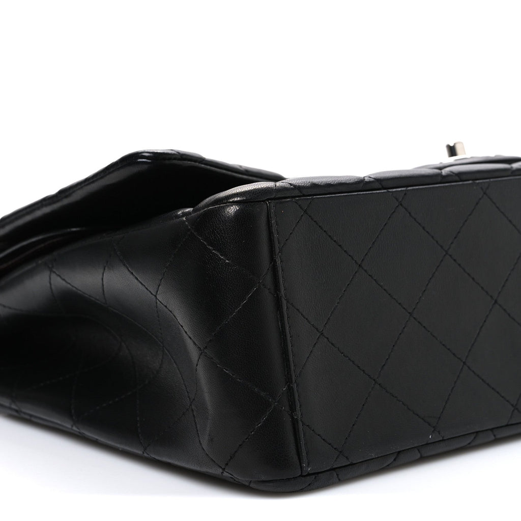 Lambskin Quilted Maxi Double Flap Black