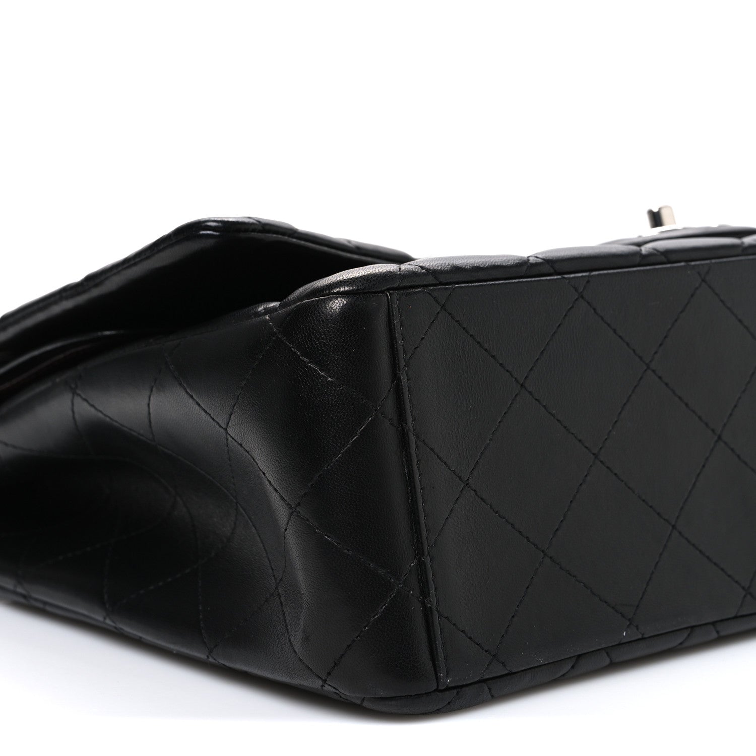 Lambskin Quilted Maxi Double Flap Black