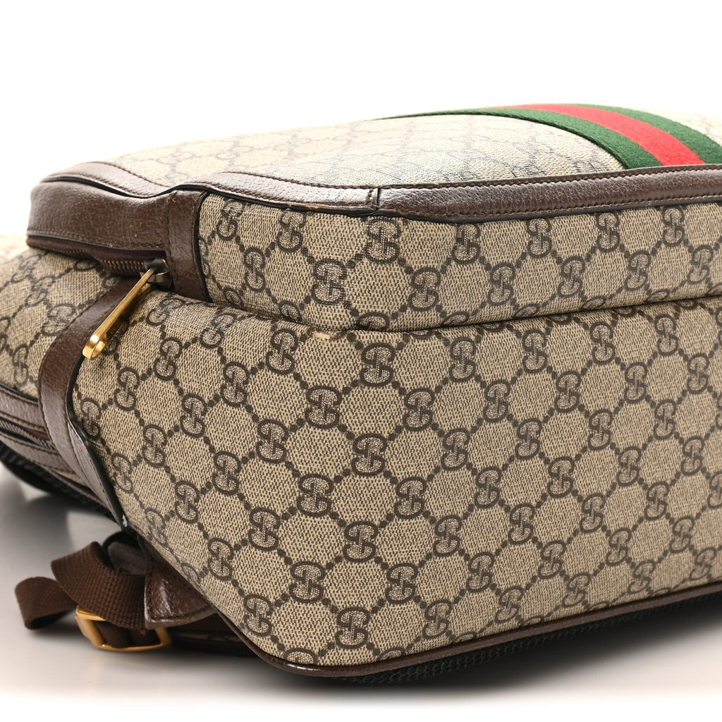 GG Supreme Monogram Medium Ophidia Day Backpack Brown