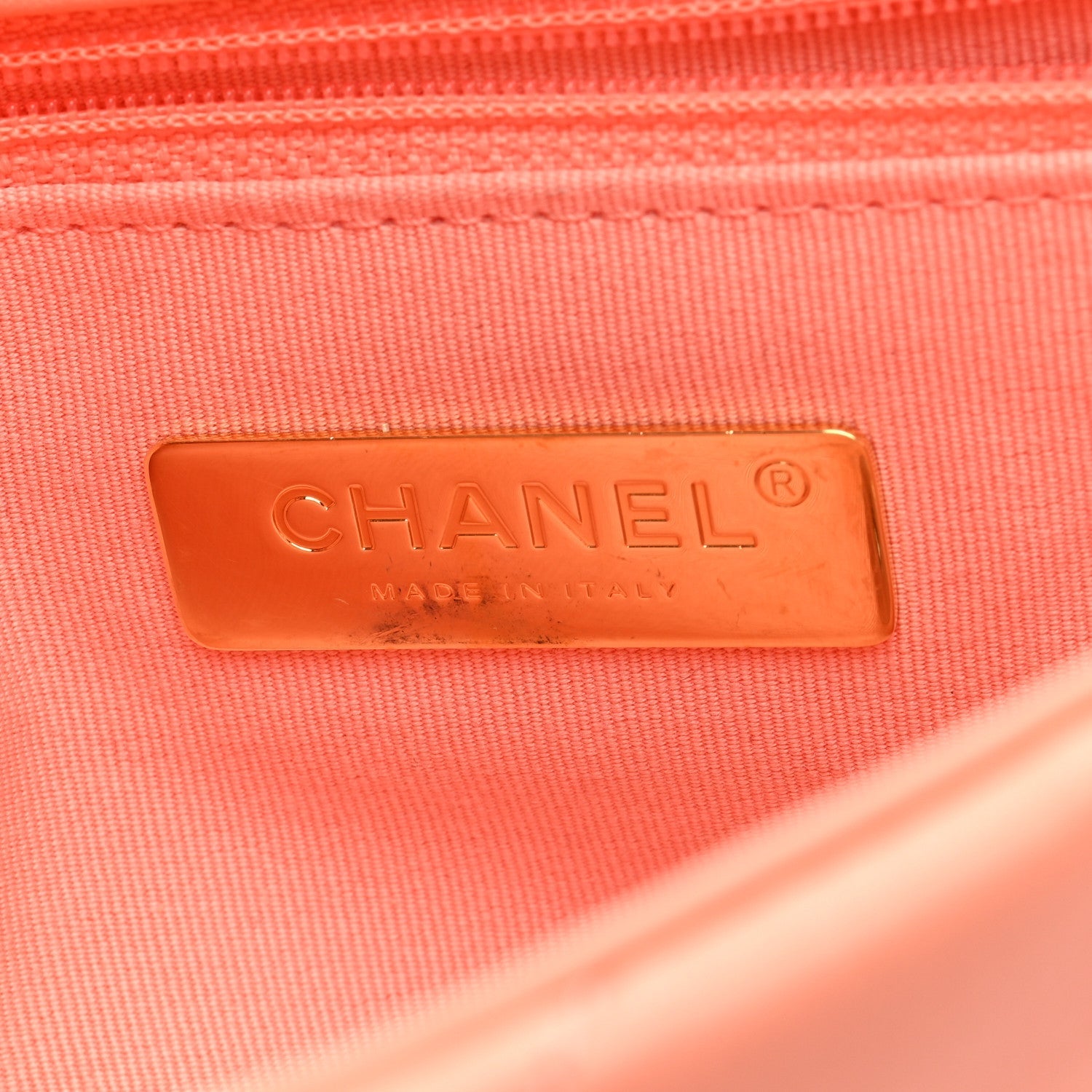Lambskin Quilted Medium Chanel 19 Flap Light Orange