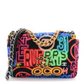 Fabric Printed Medium Chanel 19 Flap Black Multicolor