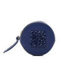 Calfskin Inflated Anagram Cookie Zip Coin Case Blue
