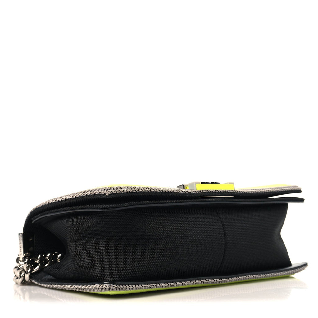 Canvas Quilted Medium Fluo Boy Flap Black Grey Yellow