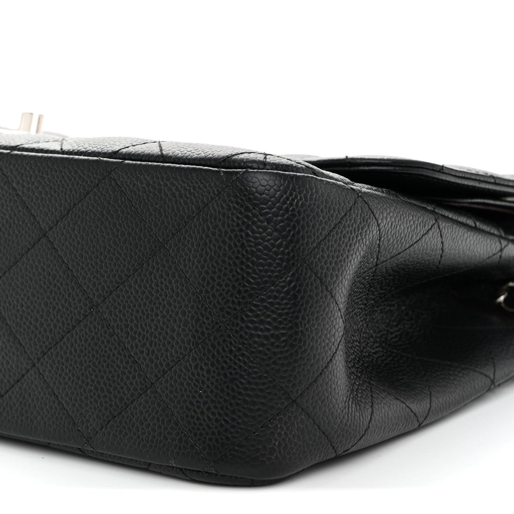 Caviar Quilted Jumbo Double Flap Black