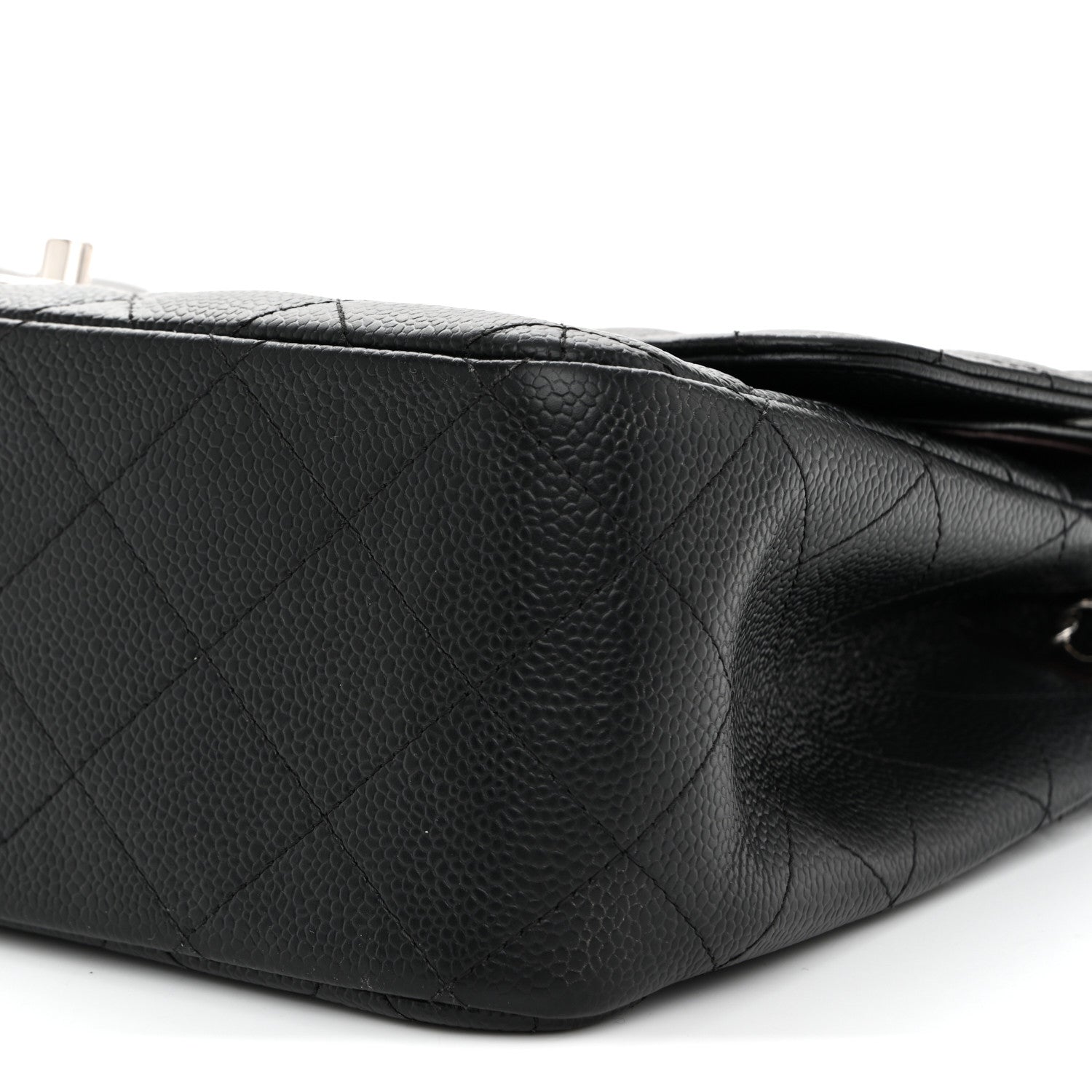 Caviar Quilted Jumbo Double Flap Black