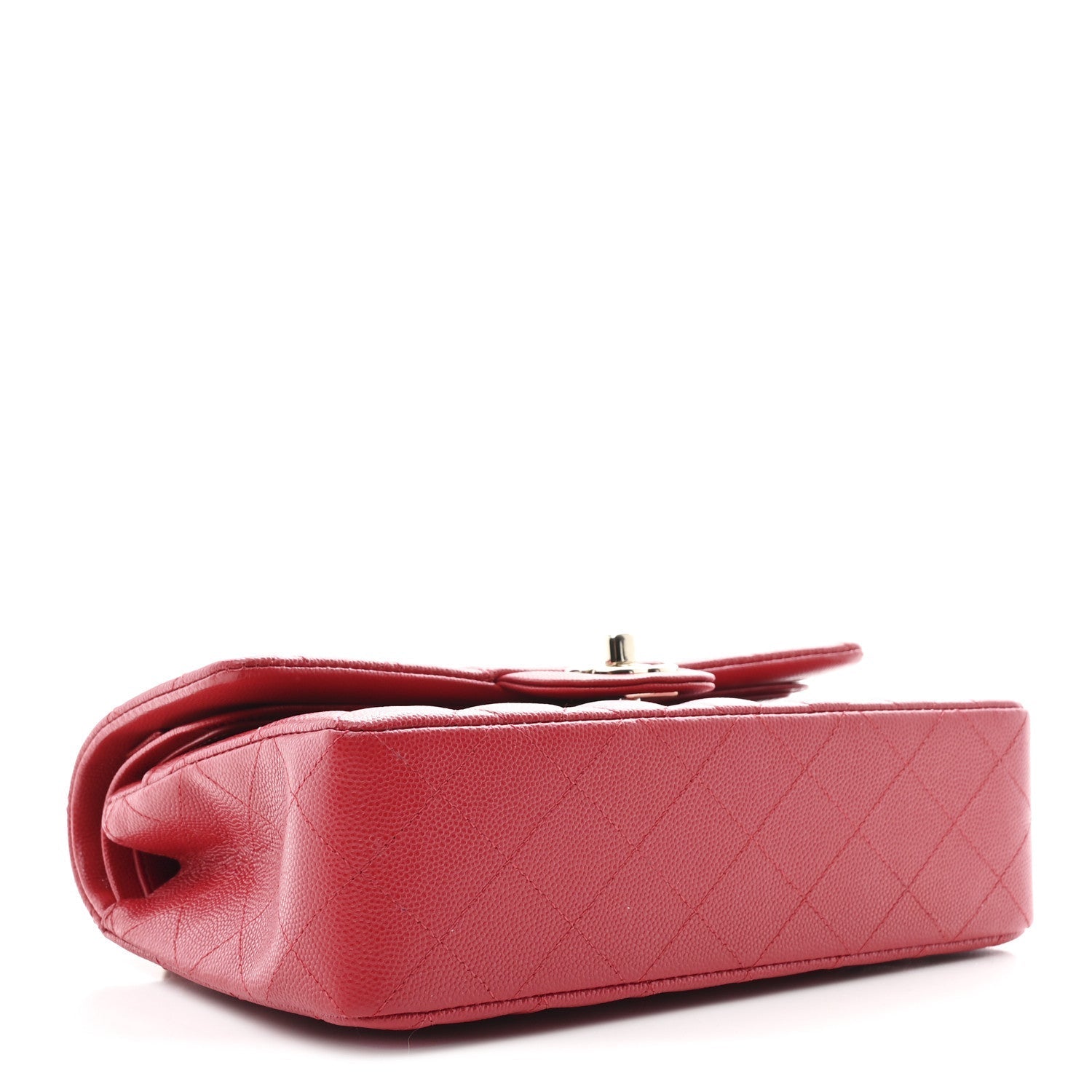 Caviar Quilted Small Double Flap Red
