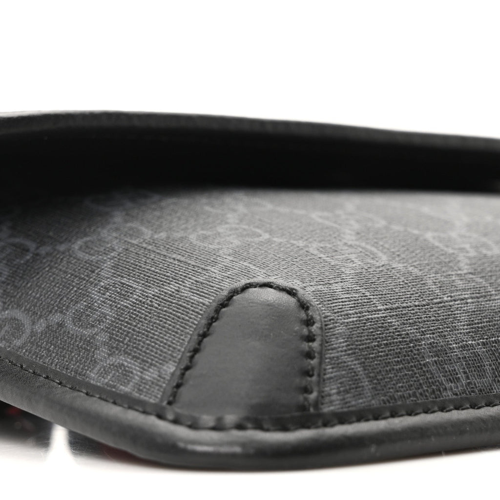 GG Supreme Monogram Web Slim Belt Bag Black Grey