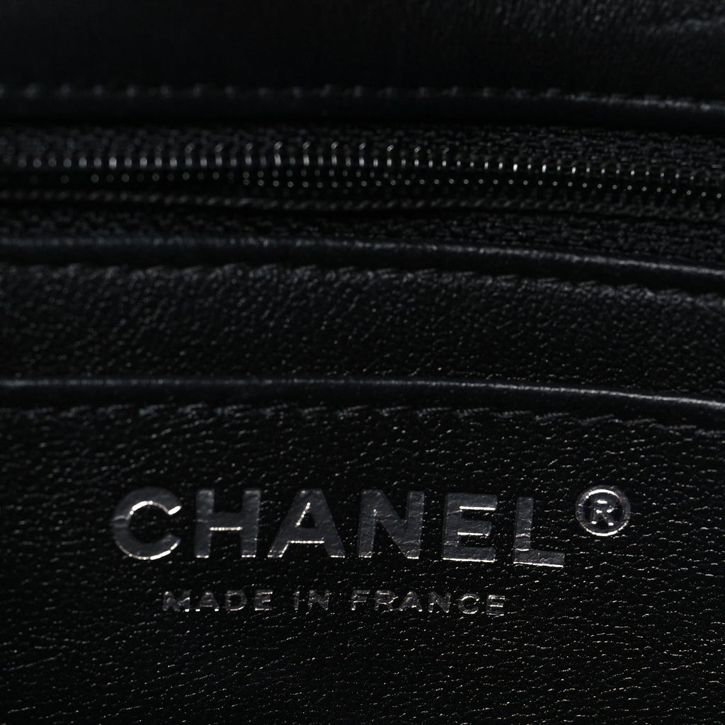 Lambskin Quilted Mini Rectangular Flap Black