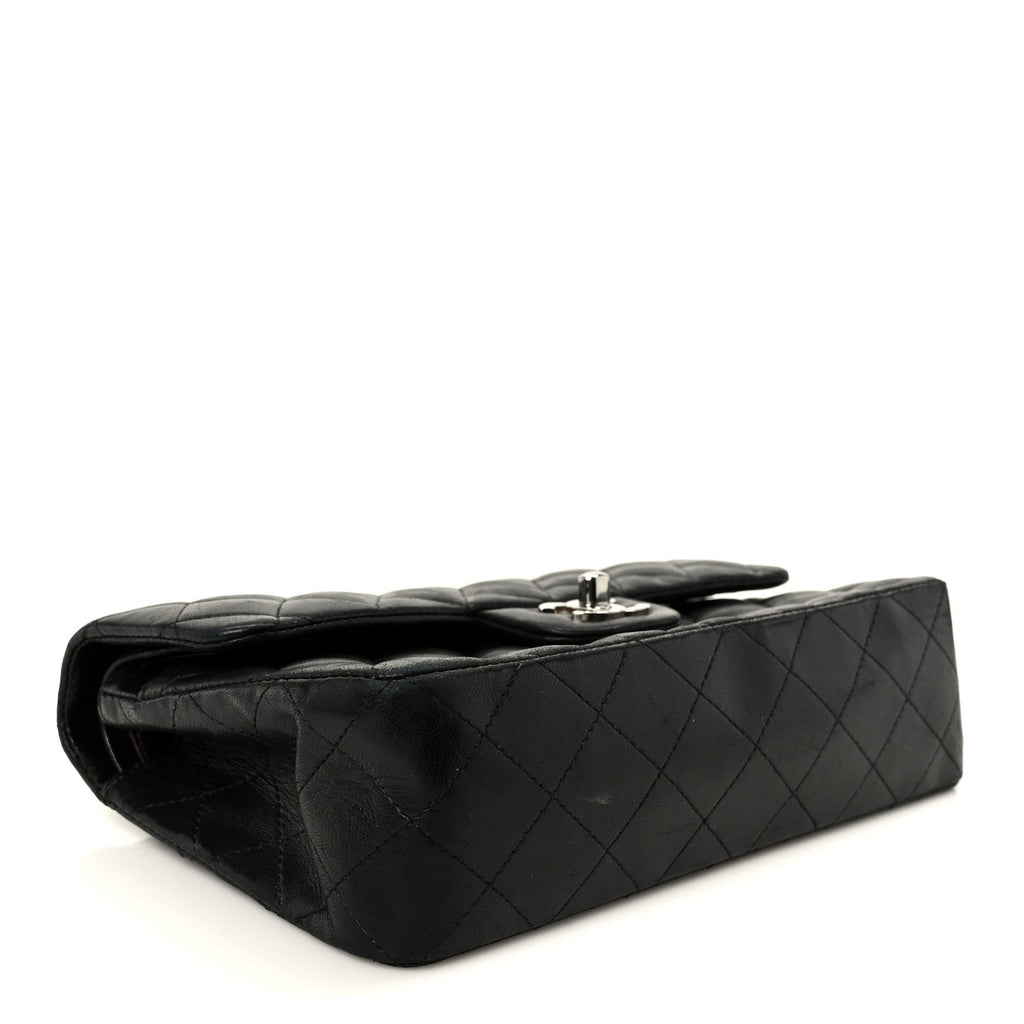 Lambskin Quilted Small Double Flap Black