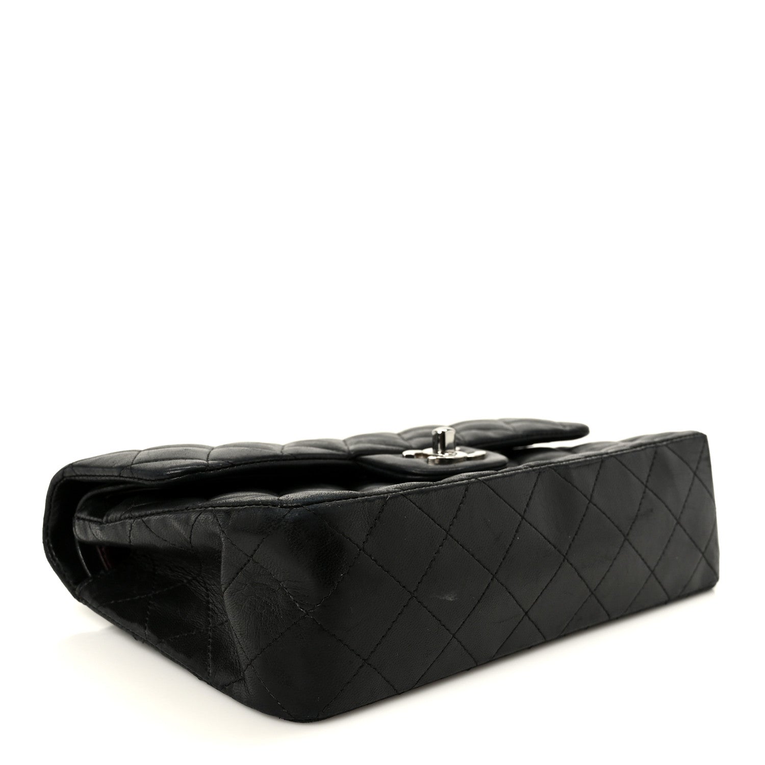Lambskin Quilted Small Double Flap Black