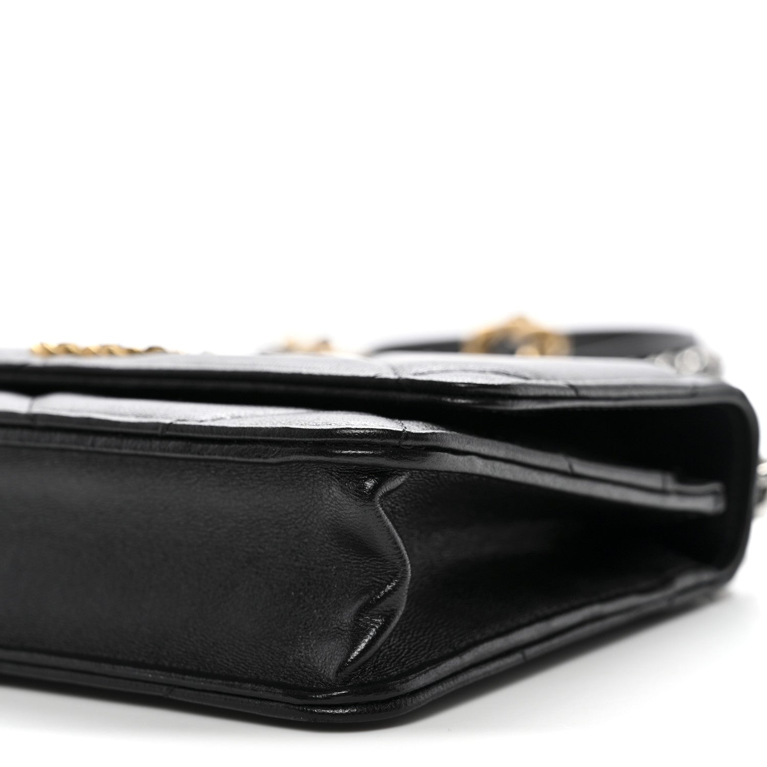 Lambskin Quilted Chanel 19 Wallet On Chain WOC Black