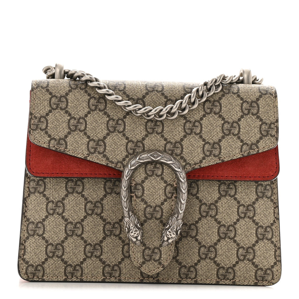 GG Supreme Monogram Mini Dionysus Shoulder Bag Hibiscus Red