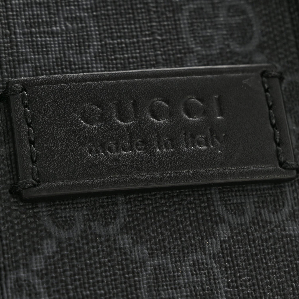 GG Supreme Monogram Appia Calfskin Web Mini Tote Bag Black