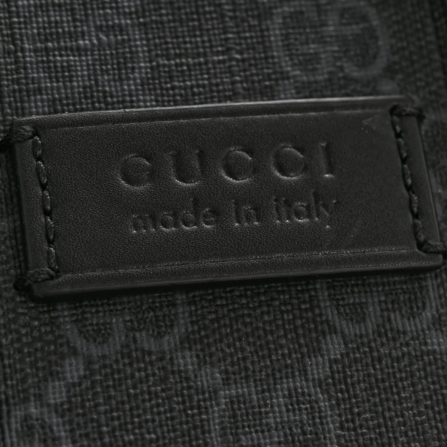 GG Supreme Monogram Appia Calfskin Web Mini Tote Bag Black