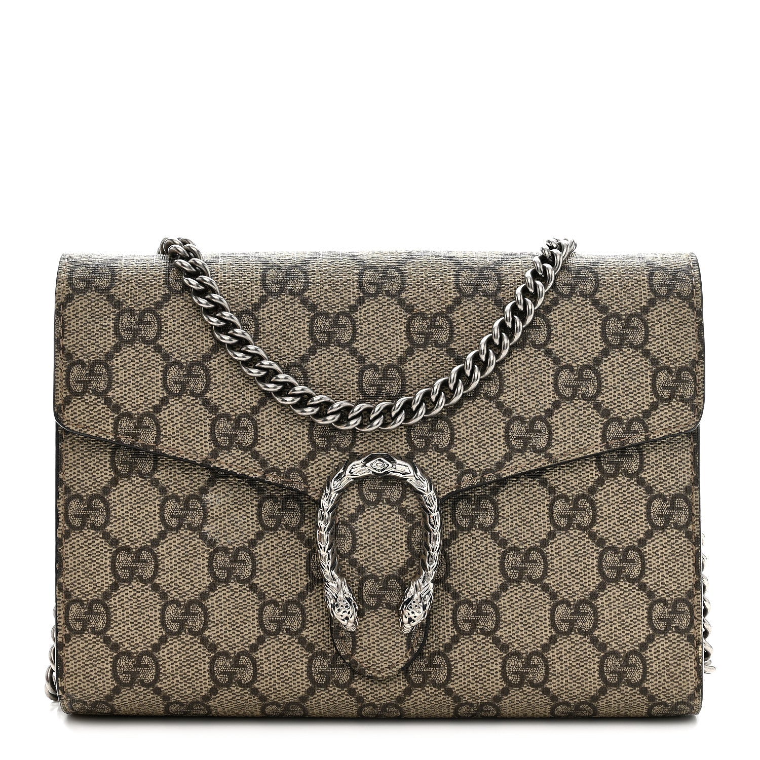 GG Supreme Monogram Mini Dionysus Chain Wallet Beige Taupe