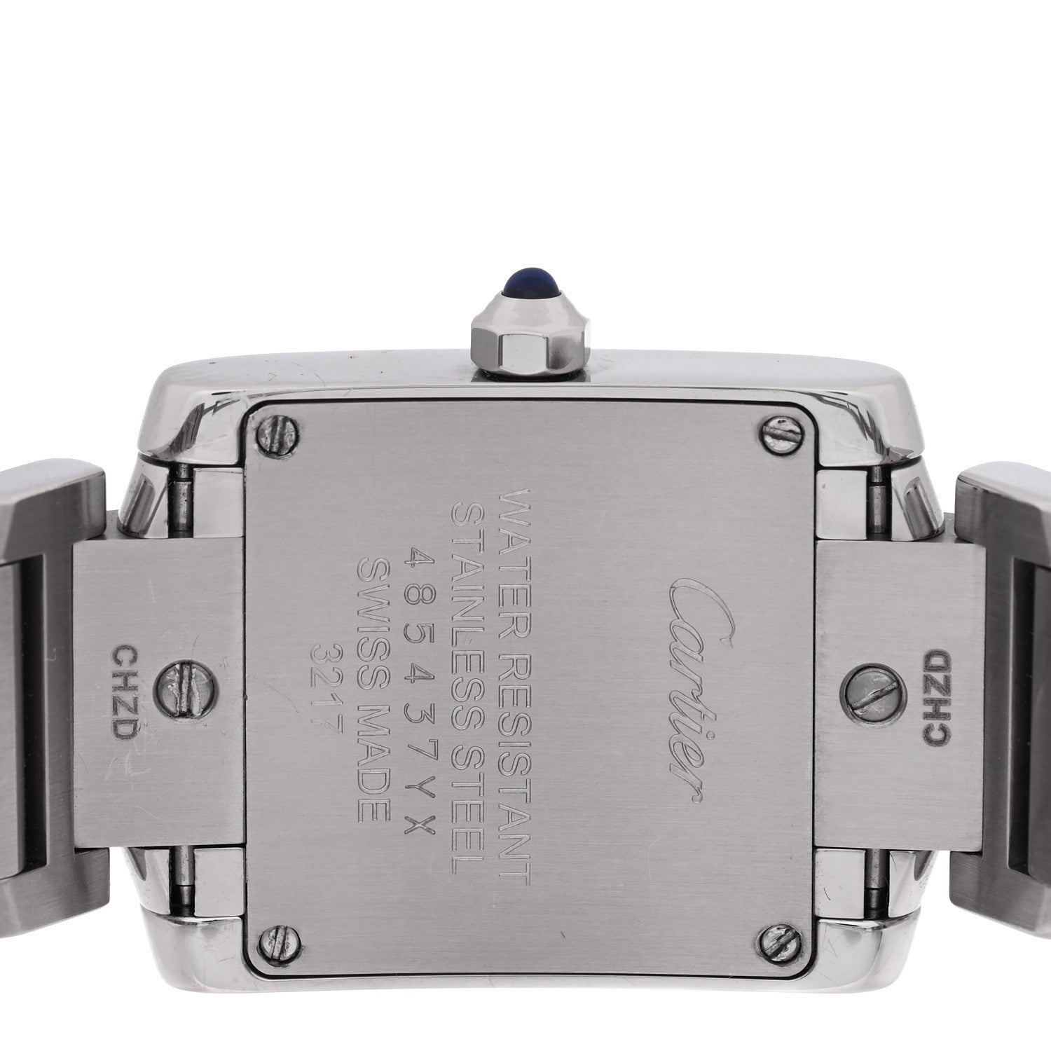 Stainless Steel Diamond Bezel 20mm Tank Francaise Quartz Watch