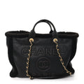 Lambskin Shearling Medium Deauville Tote Dark Brown