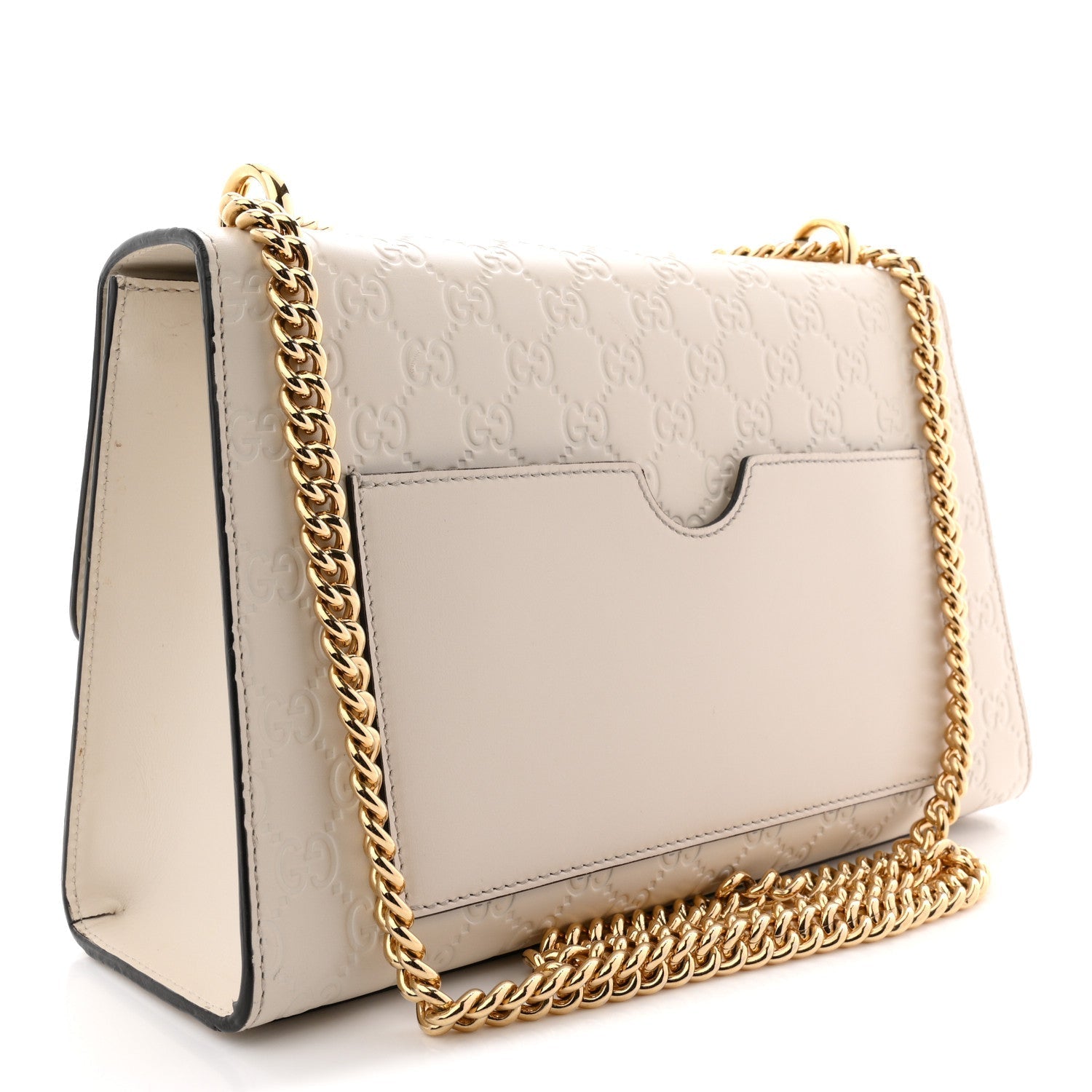 Guccissima Medium Padlock Shoulder Bag Mystic White