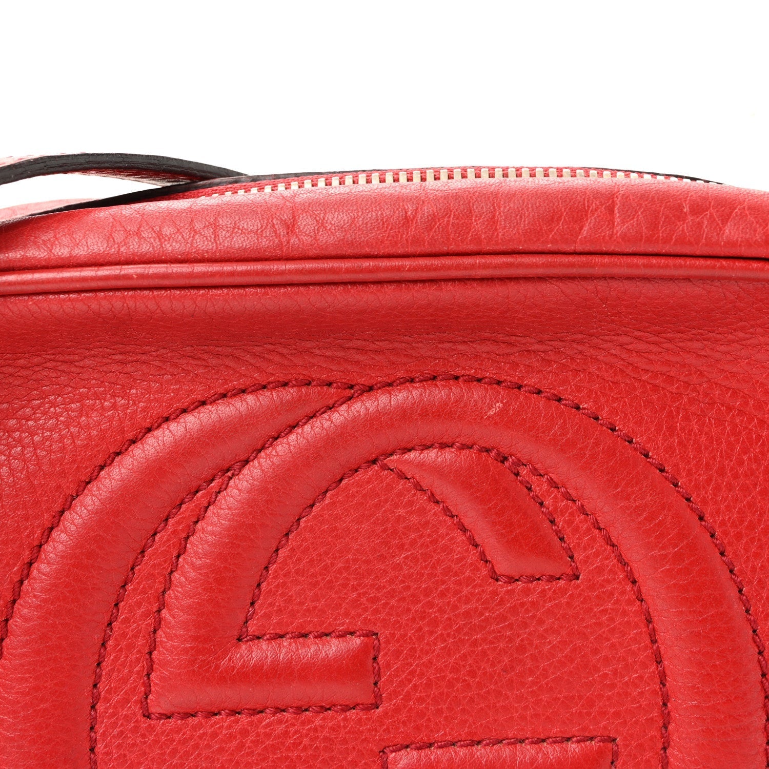 Pebbled Calfskin Small Soho Disco Bag Tabasco Red