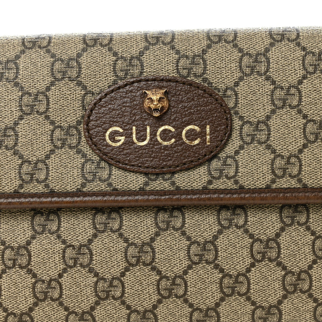 GG Supreme Monogram Neo Vintage Web Belt Bag Brown