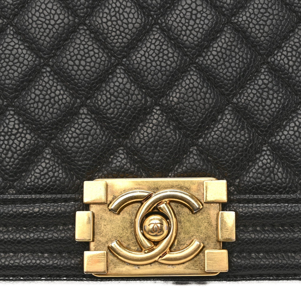 Caviar Quilted New Medium Boy Flap Black