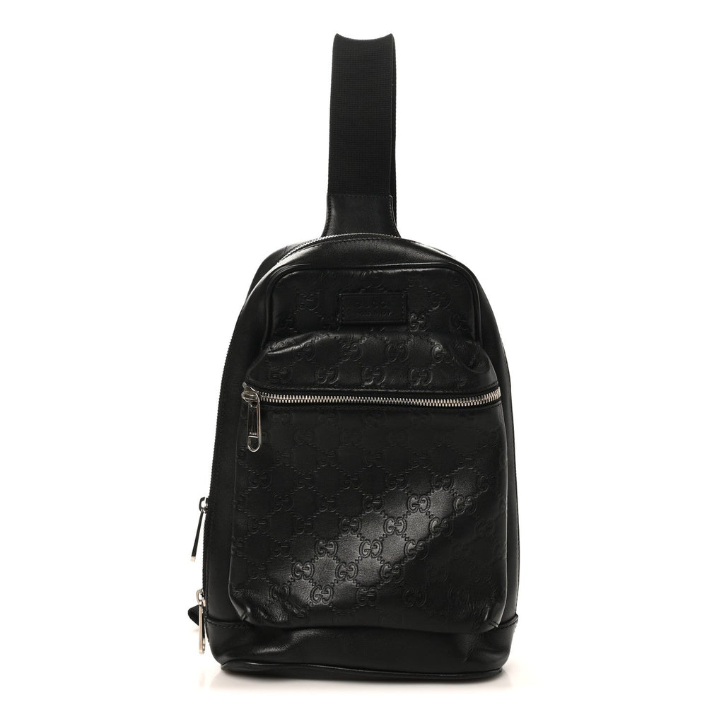 Guccissima Sling Backpack Black