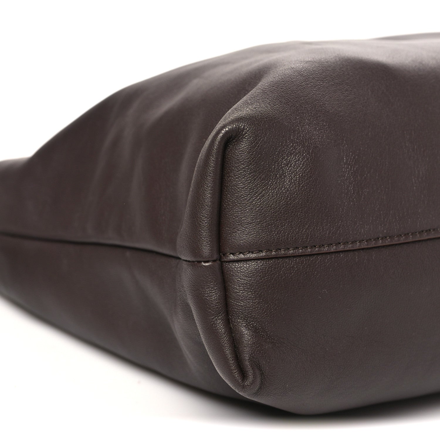 Mellow Nappa Donut Chain Large Flamenco Knot Clutch Dark Brownie