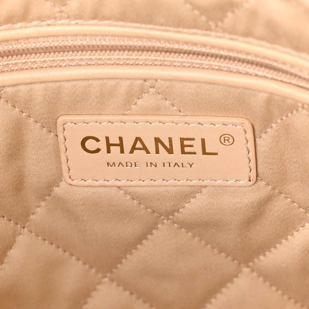 Shiny Calfskin Quilted Small Chanel 22 White