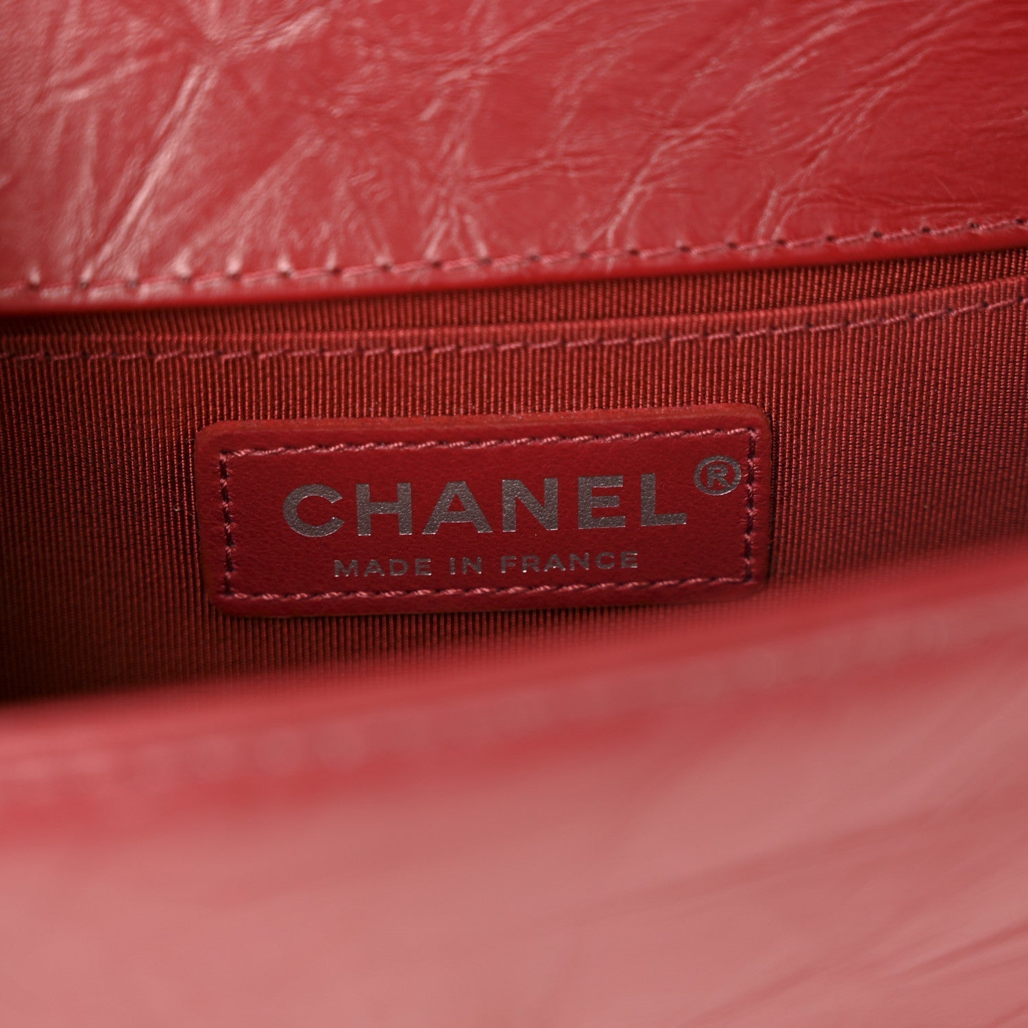 Aged Calfskin Chevron Quilted Small Jacket Boy Flap Red