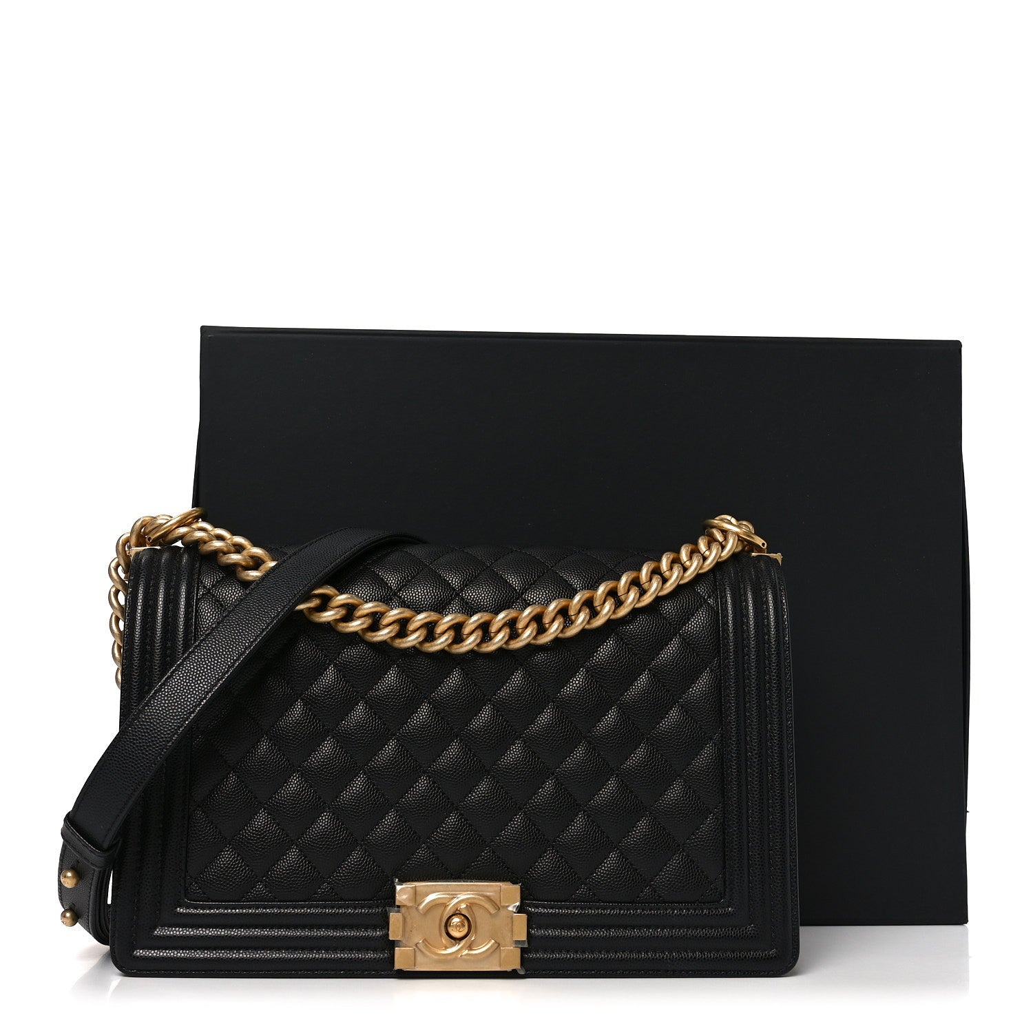 Caviar Quilted New Medium Boy Flap Black